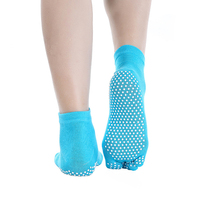 Chaussettes antidérapantes de Yoga à cinq orteils, doigts colorés, personnalisés, vente en gros,