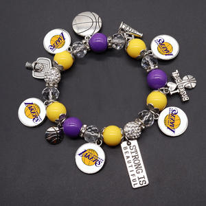 Nouveau modèle, bracelets à breloques d'équipe NBA très vendus, bracelets de football, de basketball, de rugby, bracelets unisexes, bracelets à perles d'équipe sportive - Product Image 1