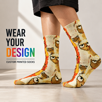 Chaussettes de sport personnalisées OEM pour adultes, automne, sans coutures, respirantes, séchage rapide, absorbantes, résistantes aux déchirures, imprimées numériquement