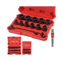 Jeu de douilles extracteurs de boulons à filetage inversé 3/8'' en acier au chrome-molybdène, kit d'outils pour écrous et vis rouillés, ensemble complet pour réparation automobile