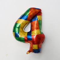 Ballons numérotés en aluminium arc-en-ciel dégradés numéro 6 de 32 pouces pour la fête de naissance de bébé