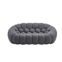 LEIZI Ensemble de canapés modulaires en tissu italien, style minimaliste français, rembourrés en éponge, style ballon de football, compressibles, de taille moyenne