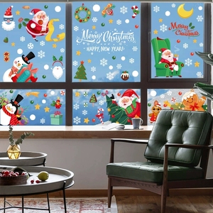 Ensemble d'autocollants de Noël mignons et amusants avec des motifs du Père Noël, des <span class=keywords><strong>rennes</strong></span> et des inscriptions Joyeux Noël pour les décorations de fêtes et les boutiques - Product Image 2