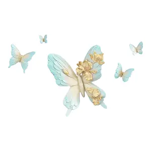 Light Luxury 3D Butterfly Wall Decoration Soft Installation Resin Crafts Living Room Sofa Background Restaurant Wall Sticker