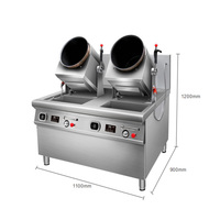 Ticari restoran Robot otomatik pişirme Wok makinesi elektrikli gaz Pot için Stir Fry kızarmış pirinç ve erişte mutfak ekipmanları