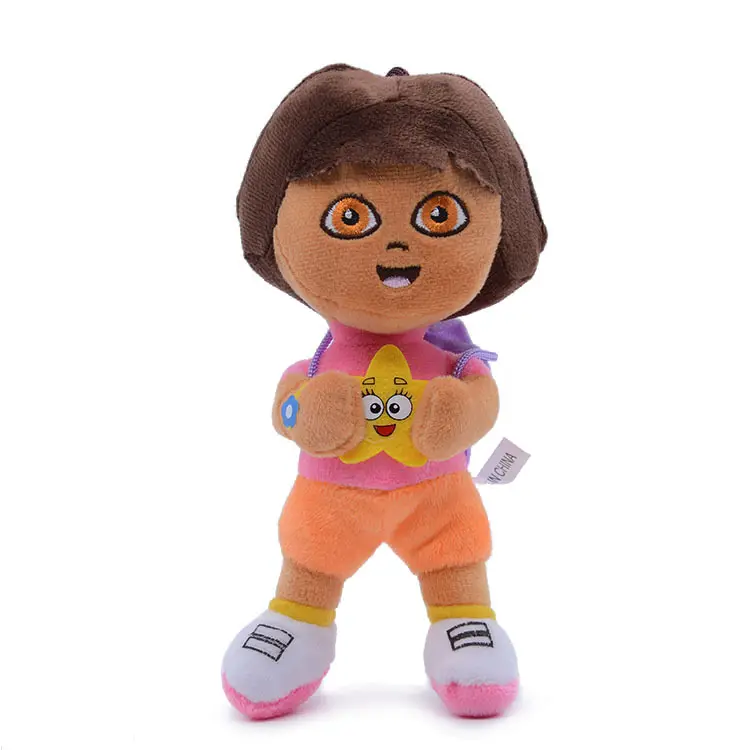 Cross Border Spot baik kreatif Dora mewah gantungan kunci mainan kartun boneka tokoh lembut mainan hewan ransel aksesoris