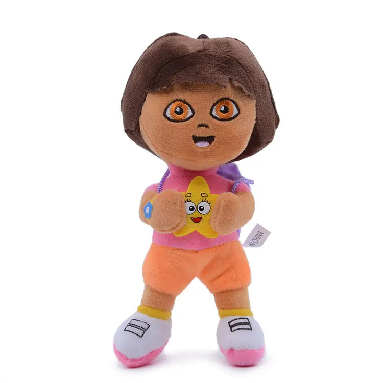 Cross Border Spot Good Creative Dora Plush Keychain Toys Cartoon Plush Figure Toys Soft Stuffed Animal Toys Backpack Accessories