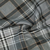 Tartan écossais Plaid en noir gris 69% Polyester 29% Viscose 2% Spandex filé teint tissu à carreaux pour vêtement