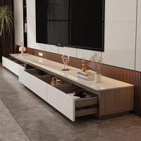 Meuble TV et Table Basse en Bois Massif Européen Moderne pour la Maison, Rangement Écologique au Sol/Plafond pour Appartement Compact, Salon et Salle à Manger