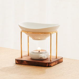 Lampe à Huile Essentielle et Brûleur <span class=keywords><strong>de</strong></span> Bougies en Fer Forgé à Fond en Bois, Modèle Dream Island, pour l'Exportation - Product Image 3