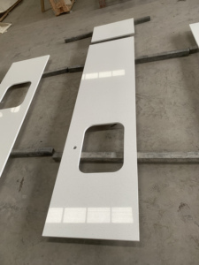 เคาน์เตอร์ควอตซ์วิศวกรรม ลายเส้นสีเทาบนพื้นขาว สไตล์โมเดิร์น พร้อมบริการหลังการขาย - Product Image 2