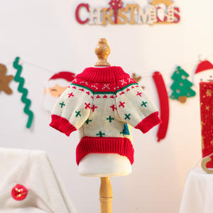 Outono Inverno New Xmas Sweater Festivo Pet Roupas Bonito Filhote De Cachorro Gatinho Casual Moda Verde Árvore de Natal Camisola para Cães - Product Image 4