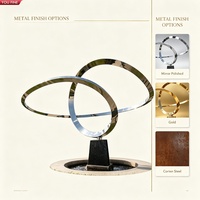 Sculpture d'anneaux entrelacés en acier inoxydable poli YOUFINE, grande statue circulaire abstraite en métal pour la décoration paysagère extérieure