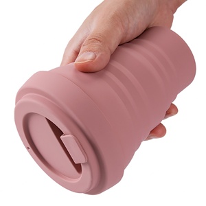 แก้วกาแฟซิลิโคนพับได้แบบพกพาขนาด 350 มล. ขายส่ง ทนความร้อน ใช้ซ้ำได้ เหมาะสำหรับกีฬากลางแจ้งและการเดินทาง - Product Image 4