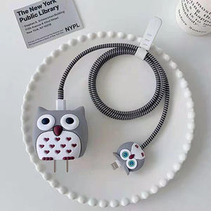 Silicone Cartoon Charger protettore per <span class=keywords><strong>Apple</strong></span> 18/20W/Type-C testa di ricarica e cavo dati cartoon <span class=keywords><strong>cover</strong></span> protettiva - Product Image 3