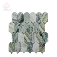 Mosaïque de marbre naturel à découpe en arc unique pour crédence de cuisine et rénovation de salle de bain, compatible OEM