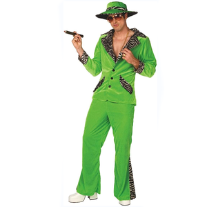 70s Green Pimp Disfraces para hombres Pimp Daddy Disfraz Adulto Pimp Disfraz de Halloween - Product Image 1