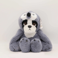 Mignon chiot doux en peluche pingouin-enduit vilain ours pour enfants chien noir animaux en peluche jouets personnalisables pour les enfants