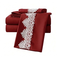 Parure de lit King Size en dentelle de luxe, 6 pièces, 100% polyester, écologique, 400 fils, sans plis, durable, moderne, pour appartement, toutes saisons, confortable