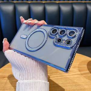 <span class=keywords><strong>Coque</strong></span> de téléphone magnétique en strass électrolytique de luxe pour Samsung <span class=keywords><strong>S22</strong></span> <span class=keywords><strong>Ultra</strong></span> Film d'objectif <span class=keywords><strong>Coque</strong></span> de conception <span class=keywords><strong>transparente</strong></span> antichoc en TPU - Product Image 5