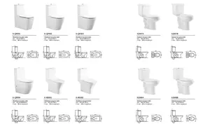 15YRS OEM/ODM experiência Mais barato Cerâmica Fechar Toaletes Acoplados Banheiro Wash Down Dual Flush Soft Seat Two Piece Toaletes