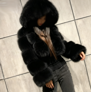 Cappotto <span class=keywords><strong>Invernale</strong></span> da <span class=keywords><strong>Donna</strong></span> Giacca in Pelliccia Sintetica con Cappuccio - Product Image 6