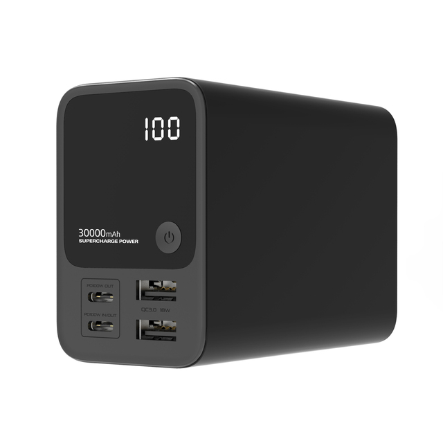 222.5W Dual Type C 30000mah PD100W Input and Output Power Bank 21700 Lithium Airplane Loading Notebook Powerbanks