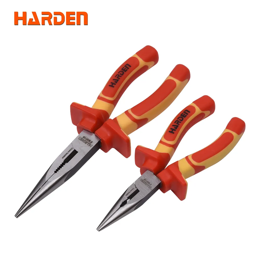 High Quality Pliers 6" /8" needle-nose pliers Cr-V Dual color insulated handle Insulated Long Nose Plier