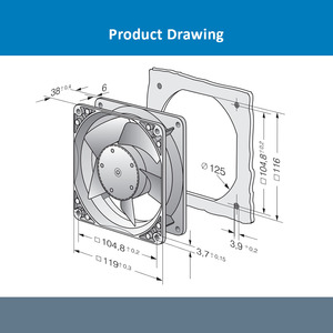 Ventilateur axial DC 120 mm ebm-papst 4184NX pour équipement industriel et serveurs - Product Image 4