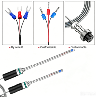Sonde de température thermistance Pt100 en platine, étanche IP68, sonde OEM en acier inoxydable, type K, tige de 18 mm, calibrateurs Pt100 RTD