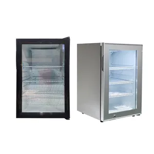 Meisda 68L pode ser personalizado vidro sólido porta geladeira mini exposição de madeira frigorífico