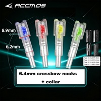 Nocks lumineux pour arbalète ID 4,2 mm 6,4 mm, Nocks éclairés 0,285/0,297/0,300/0,305 po, accessoire de tir à l'arc pour la chasse