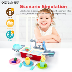 Enfants moderne jouet <span class=keywords><strong>cuisine</strong></span> en plastique lave-vaisselle évier ensemble semblant jouer accessoires <span class=keywords><strong>simulation</strong></span> et <span class=keywords><strong>prix</strong></span> avec des fruits et légumes - Product Image 3