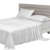 Parure de lit de luxe blanche 100 % bambou 300TC ultra douce et respirante, ensemble de 4 pièces unies teintes pour chambre principale