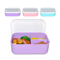 Boîte à lunch pour enfants étanche à trois compartiments, sans Bpa, de qualité alimentaire, avec couvercle