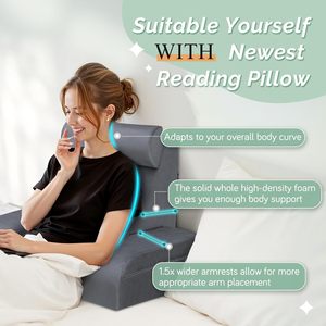 Reading Pillow with Removable Arms <strong>Back</strong> Pillow for <strong>Bed</strong> Sitting up <strong>Back</strong> <strong>Support</strong> for Sitting up in <strong>Bed</strong> with Washable Cover - Product Image 3
