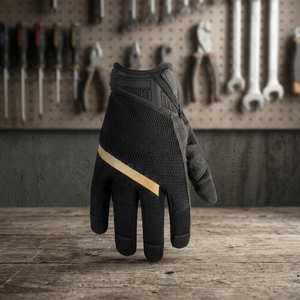 Gants de travail tactiques JNA GROUP, en nylon noir, maille respirante, bouts des doigts texturés antidérapants, poignet élastique, 7 oz, 26 cm, usage général - Product Image 4