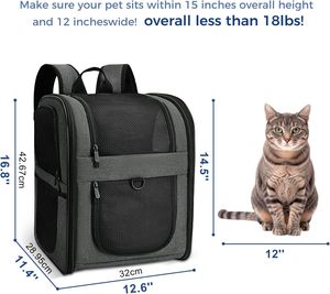 Sac à dos de transport respirant pour chat d'extérieur, sac à dos de voyage pour animaux de compagnie - Product Image 2