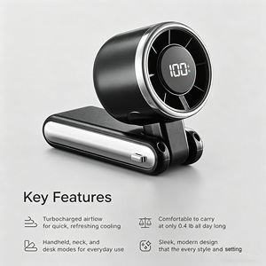 2026 Multi-Functional Handheld 3-In-1 Foldable Neck <b>Desk</b> Fan, Rechargeable Turbo Fan With 180° <b>Rotation</b> - Product Image 5