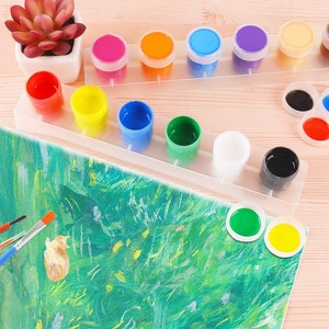 Ensemble de peinture acrylique <span class=keywords><strong>lavable</strong></span> et non toxique pour enfants, fournitures d'art 6/12 couleurs avec pinceaux, vente en gros, prise en charge OEM/ODM - Product Image 4