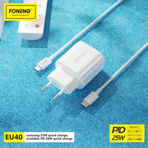 FONENG-Adaptador de cargador USB de viaje inteligente, cargador de pared portátil de 5V y 3A con enchufe europeo para <span class=keywords><strong>iPhone</strong></span> y teléfono móvil tipo c, venta al por mayor - Product Image 3