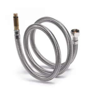 长公柔性水龙头连接器编织不锈钢供应软管线，3/8英寸FIP x M10 * 1