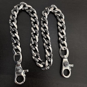 Catena per Portafoglio <span class=keywords><strong>con</strong></span> <span class=keywords><strong>Ciondolo</strong></span> a Croce Chrom Heart, Placcata Argento, Stile Vintage Retrò Trendy, Moda Punk Hip-hop Sportiva, Vendita all'Ingrosso - Product Image 2