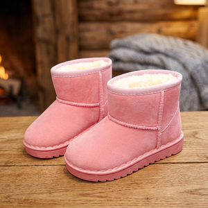 Dahaixingchen Botas de nieve para mujer de cuero genuino, cálidas, con forro de piel sintética, suela de goma, zapatos de invierno - Product Image 3