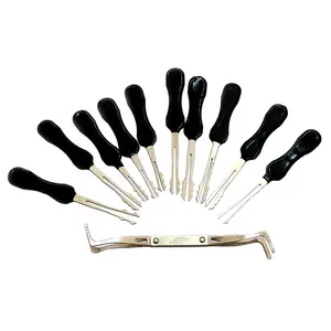 Herramientas de cerrajero 10Pcs Goso Scissors juego de herramientas de selección de bloqueo de desbloqueo de coche, cerrajero profesional 10Pcs abridor de cerradura púas de bloqueo automático