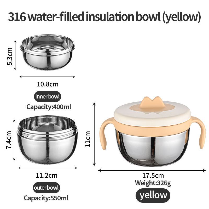 316 water-filled insulation bowl (yellow)