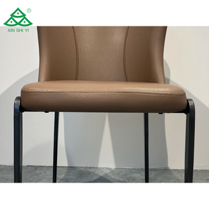 Silla de comedor de lujo de estilo italiano con diseño moderno, muebles para el hogar y el <span class=keywords><strong>restaurante</strong></span> del hotel, marco de metal y asiento de cuero MDF - Product Image 4