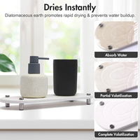 Tapis de bain en pierre de terre de diatomée dernière génération, absorption d'eau ultra-forte, séchage rapide, tapis de bain en diatomite, support de lavabo en pierre à séchage rapide