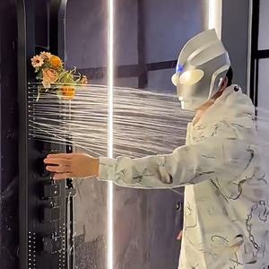 Pomme de douche cascade en métal gunmetal, pomme de douche de massage pour salle de bain, eau chaude et froide, ensemble de pomme de douche Fleurs <span class=keywords><strong>Renverse</strong></span> <span class=keywords><strong>La</strong></span> Ducha - Product Image 3