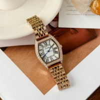 Montre Scottie 9105 de style vintage élégant, forme tonneau romaine, bracelet de montre de luxe en acier inoxydable, exclusive pour femme